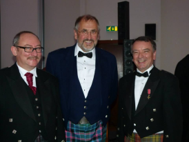 2013 inductee Hugh Gill, 2012 inductee Douglas Anderson, with Hall of Fame Chairman Gordon Masterton