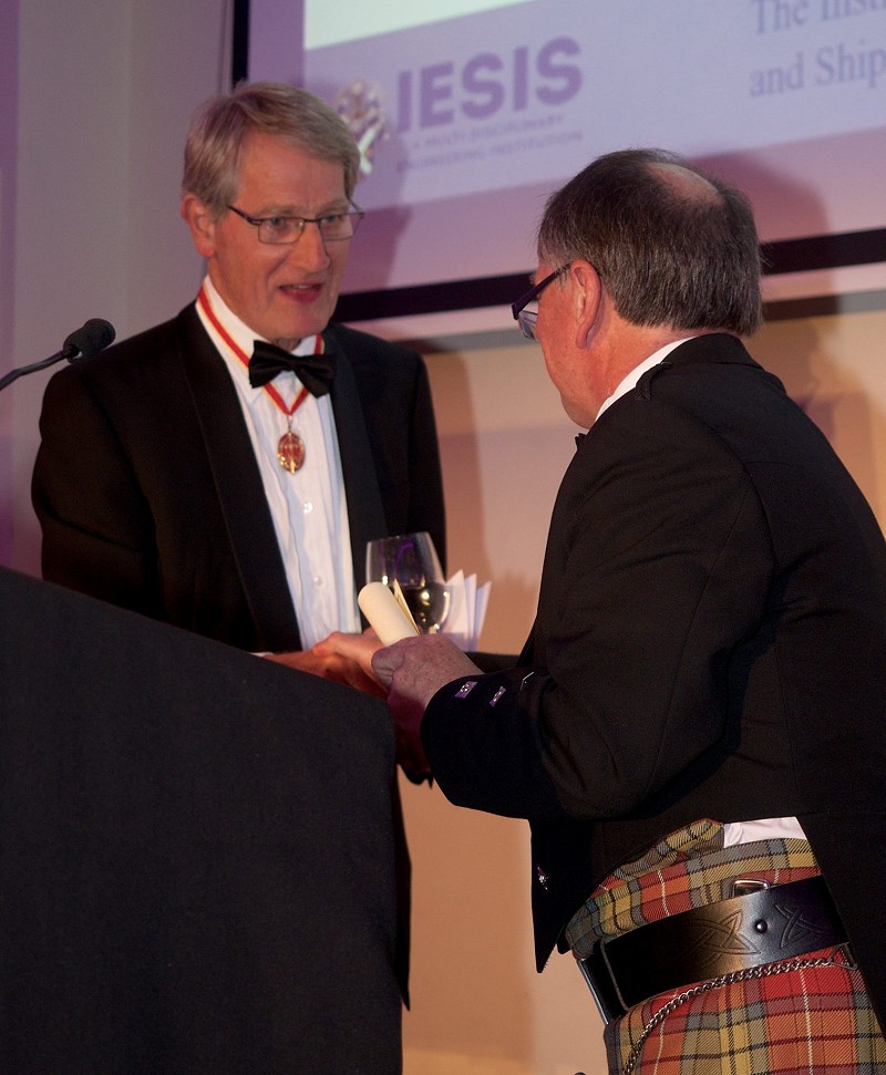Gordon Masterton congratulating Sir Duncan Michael