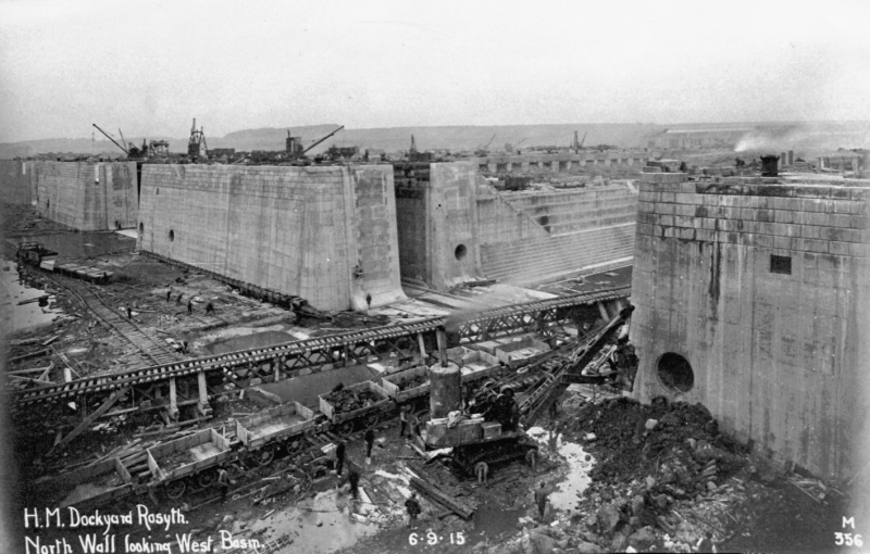 Rosyth Dockyard North Wall of Main Basin 1915