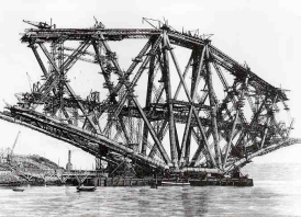 Forth Bridge cantilever under construction