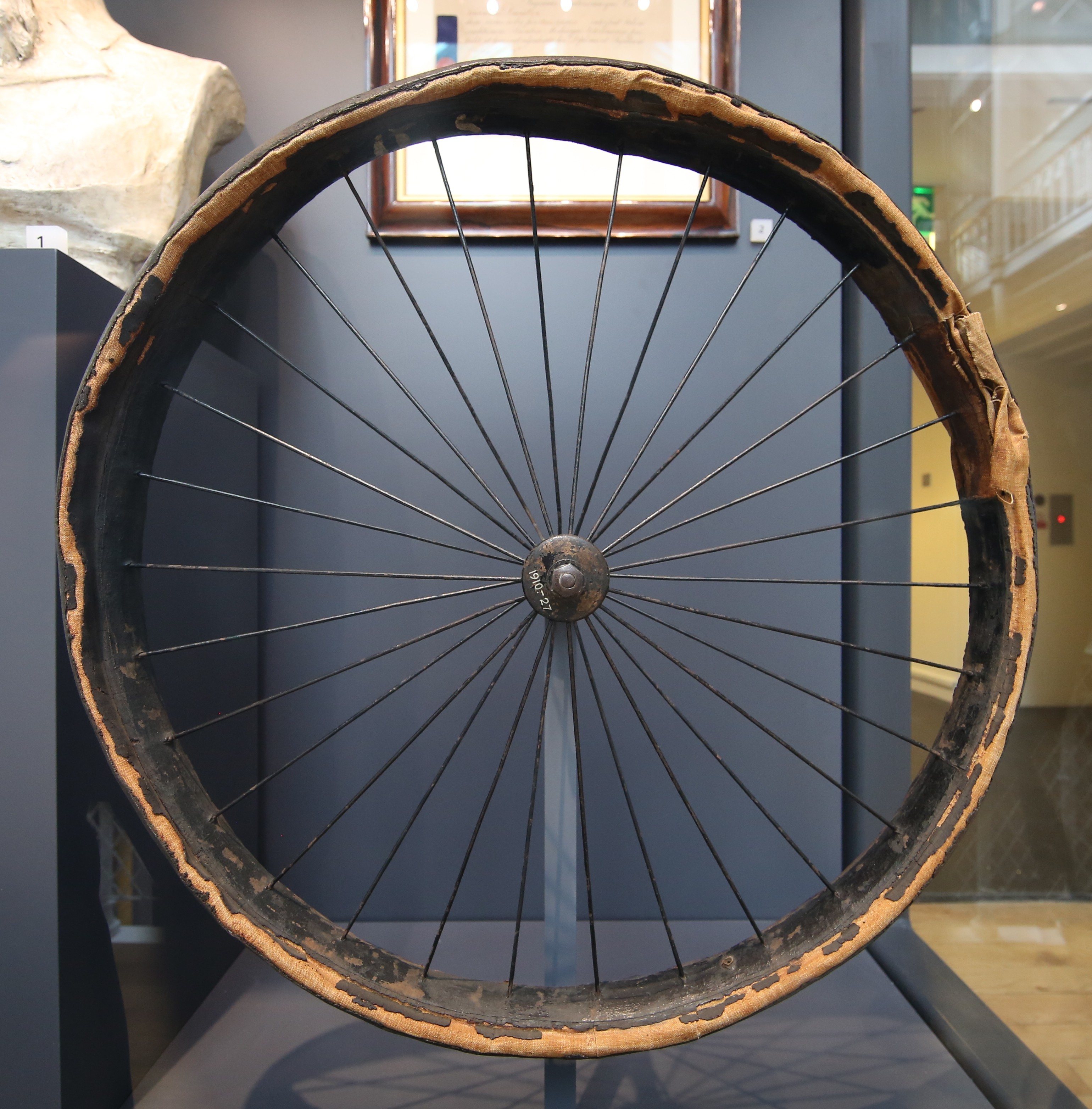 The first pneumatic bicycle tyre produced by John Boyd Dunlop. National Museum of Scotland.