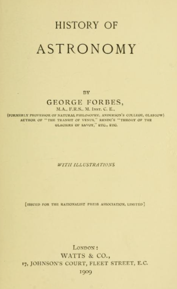 A History of Astronomy, first published 1909