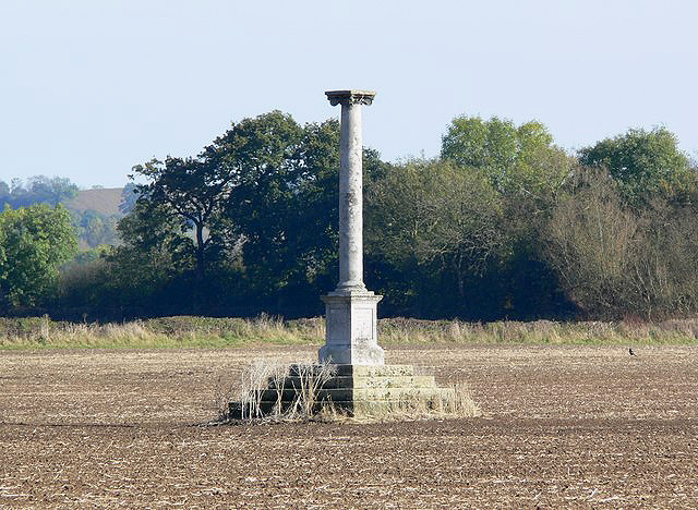 Pilcher's Monument in the field where he fatally crashed