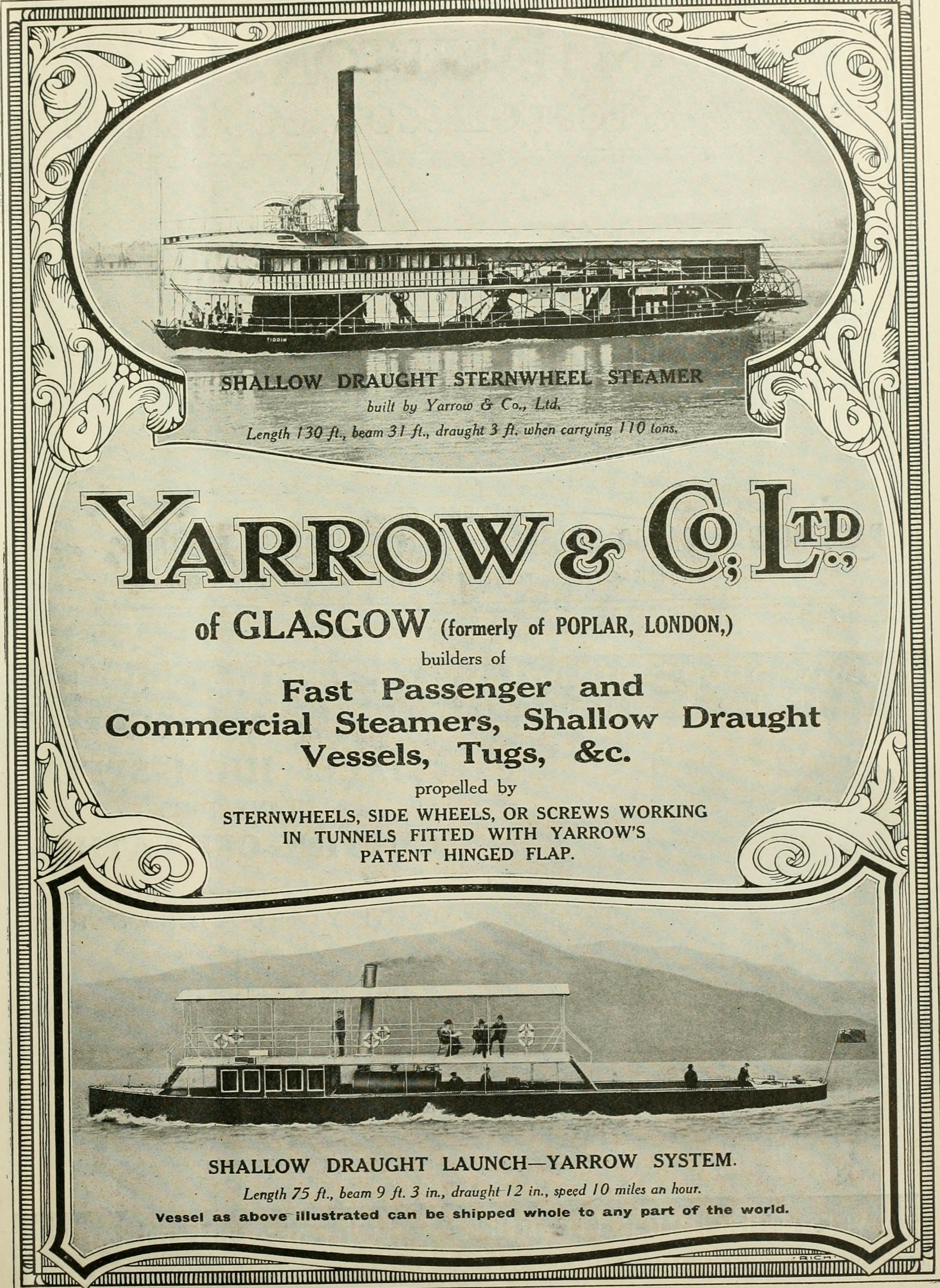 A 1916 Yarrow & Co Ltd&nbsp;
