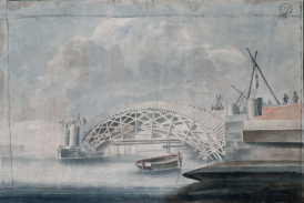 Waterloo Bridge under construction